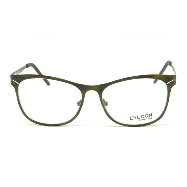 Y-light 106 col. 06 è una montatura da vista in metallo tartarugato marrone e calibro 54.