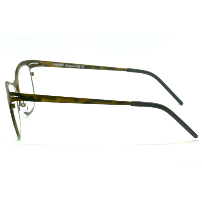 Y-light 106 col. 06 è una montatura da vista in metallo tartarugato marrone e calibro 54.