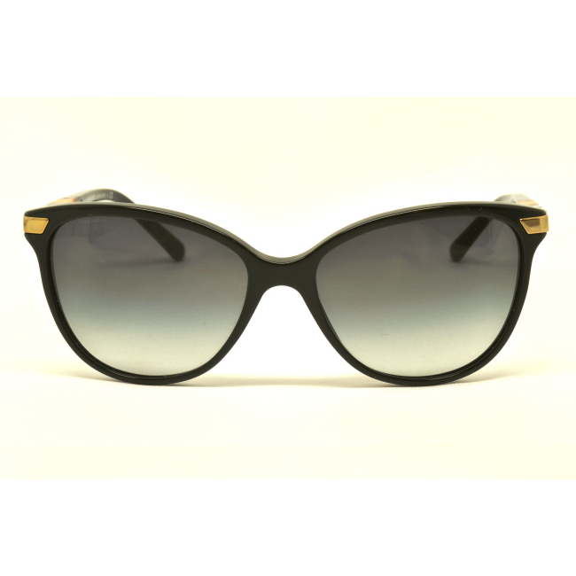 Burberry B 4216 col. 3001/8G è un occhiale da sole da donna in acetato nero lucido, dalla forma cat eye e calibro 57.