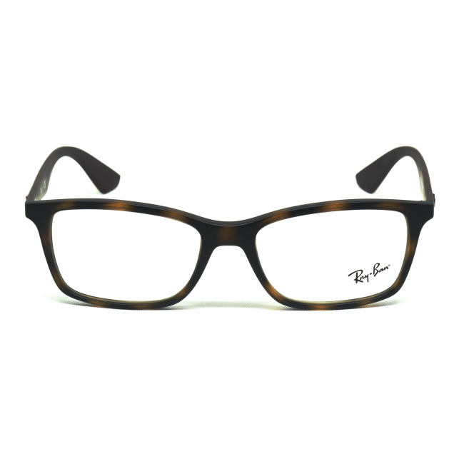 Ray-Ban RB 7047 col. 5573 è una montatura da vista in acetato marrone tartarugato satinato e calibro 54.
