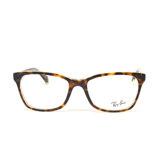 Ray-Ban Vista RB 5362 col. 5082 è una montatura da vista in acetato marrone tartarugato, interno trasparente e calibro 52.