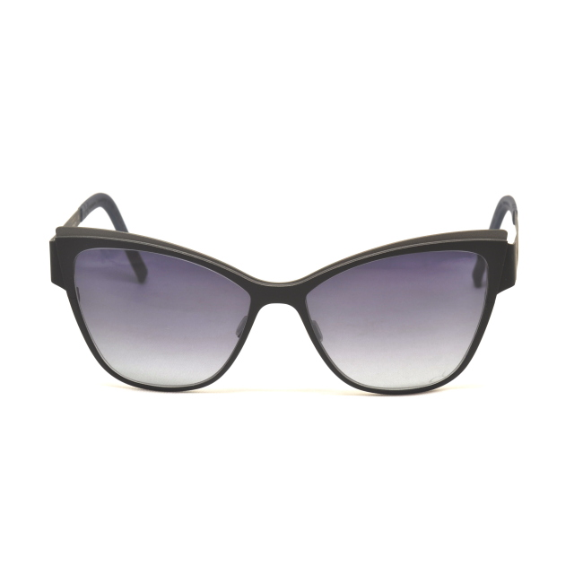 BLACKFIN BF 767 PALM BEACH col. 609 è un occhiale da sole in titanio nero e grigio satinato e calibro 56.