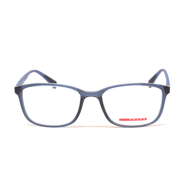 Prada Linea Rossa VPS 04I col. CZH-1O1 è una montatura da vista in acetato blu trasparente e calibro 55.
