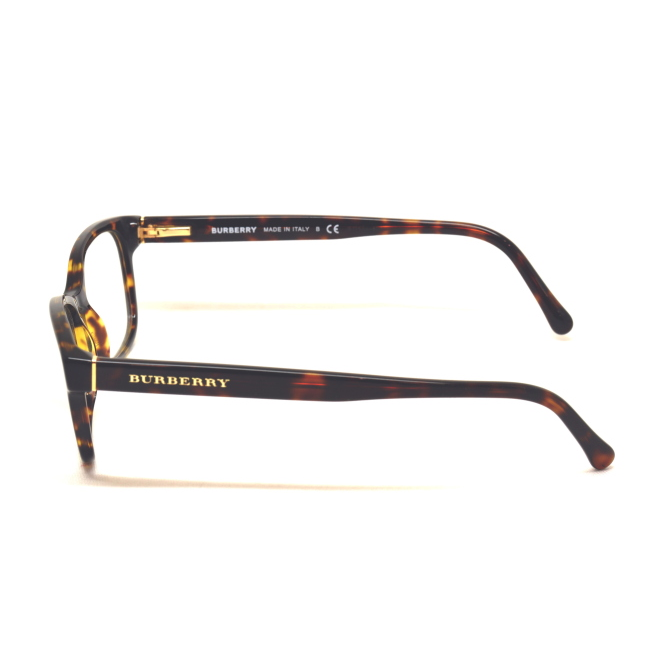 Burberry B 2201 col. 3002 è una montatura da vista da donna in acetato marrone tartarugato, dalla forma rettangolare e calibro 52.