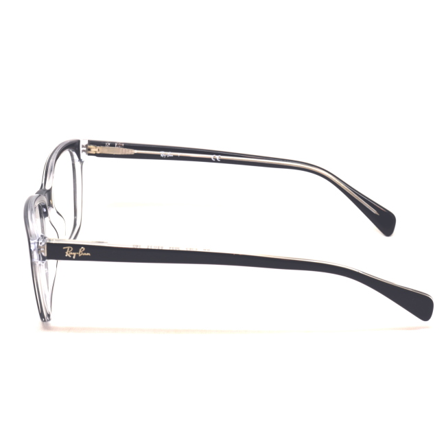 Ray-Ban Vista RB 5362 col. 2034 è una montatura da vista in acetato nero interno trasparente e calibro 52.