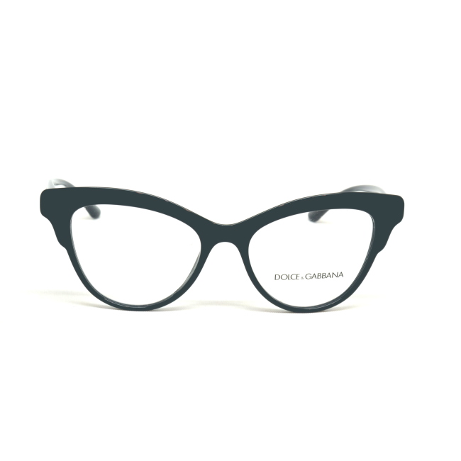 Dolce & Gabbana DG 3313 col. 501 è una montatura da vista in acetato nero lucido e calibro 52.