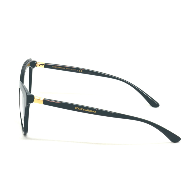 Dolce & Gabbana DG 3313 col. 501 è una montatura da vista in acetato nero lucido e calibro 52.