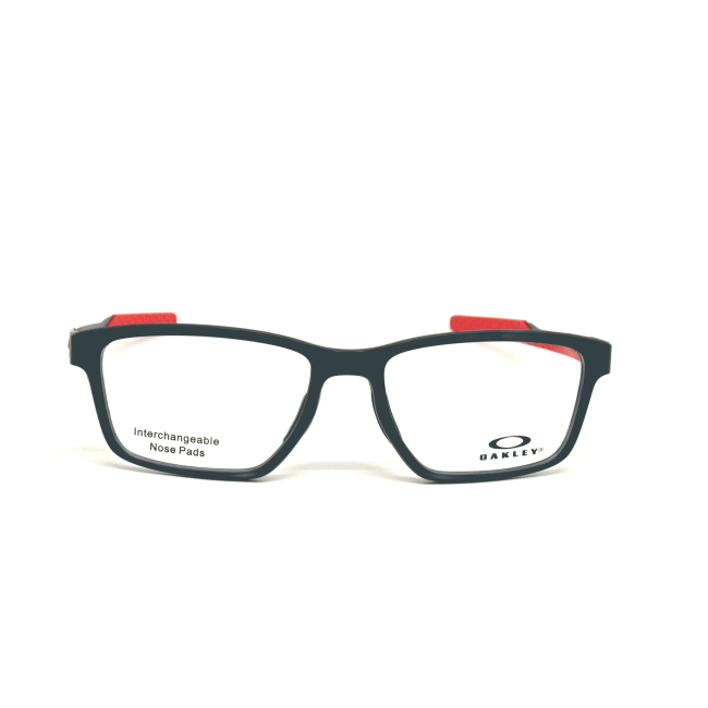 Oakley OX 8153 0655 METALINK col. 06 è una montatura da vista in acetato nero satinato e calibro 55.