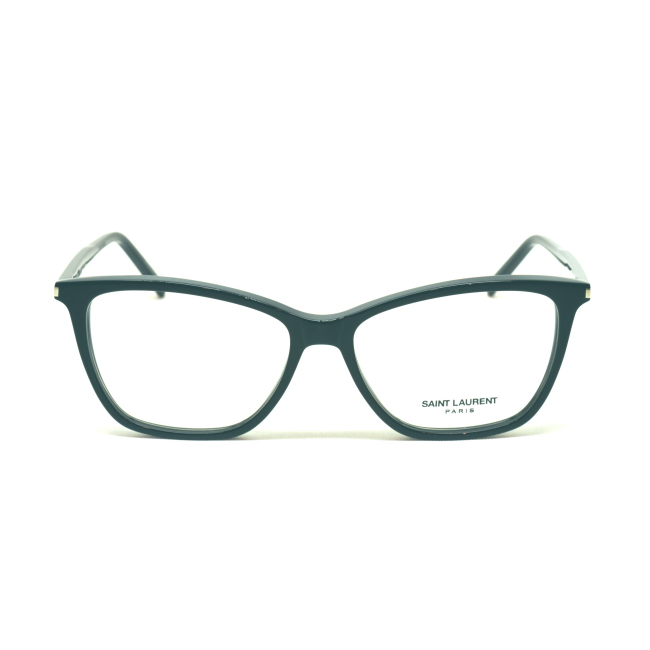 Saint Laurent SL 259 col. 001 è una montatura da vista in acetato nero lucido e calibro 53.