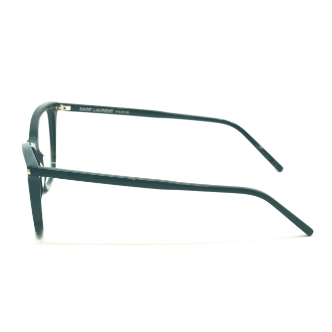 Saint Laurent SL 259 col. 001 è una montatura da vista in acetato nero lucido e calibro 53.