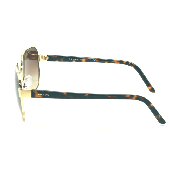 Prada SPR 54X col. ZVN-6S1 è un occhiale da sole in metallo oro e calibro 59.