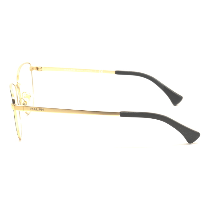 Ralph RA 6046 col. 9391 è una montatura da vista in metallo oro con ciliare smaltato nero e calibro 53.