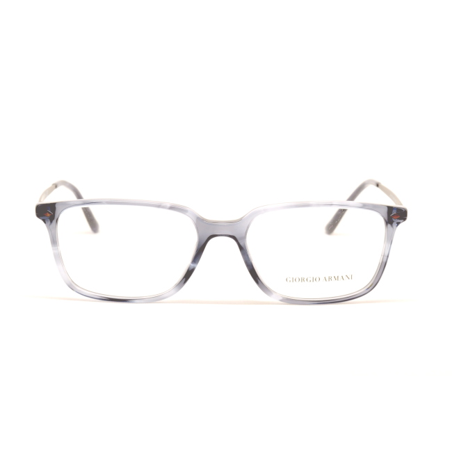 Giorgio Armani AR 7183 col. 5567 è una montatura da vista in acetato blu striato e calibro 55.