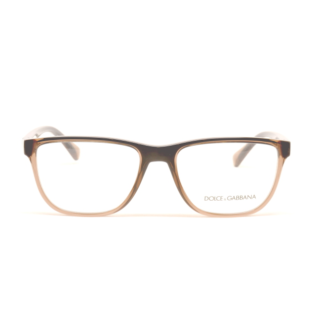 Dolce & Gabbana DG 5053 col. 3259 è una montatura da vista in acetato nero e marrone trasparente e calibro 56.