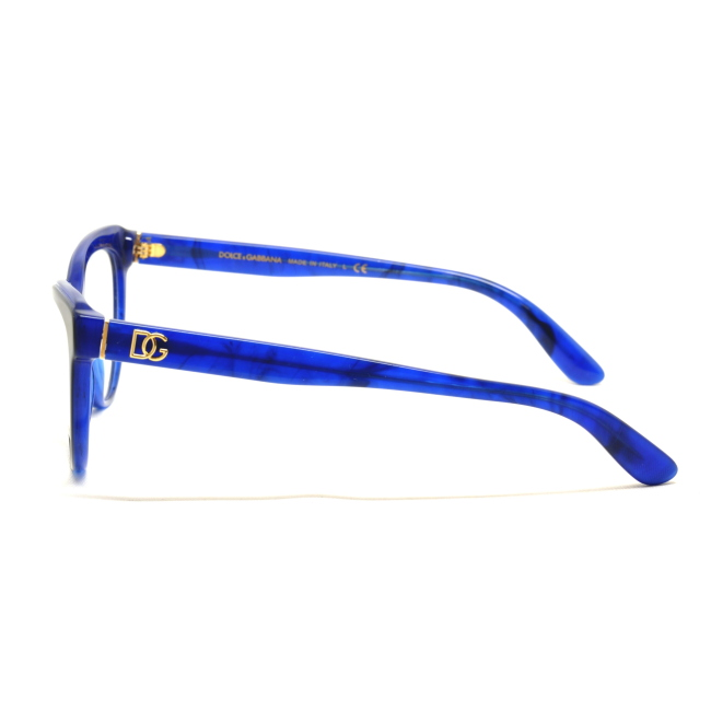 Dolce & Gabbana DG 3332 col. 3273 è una montatura da vista in acetato blu con frontale nero e calibro 54.