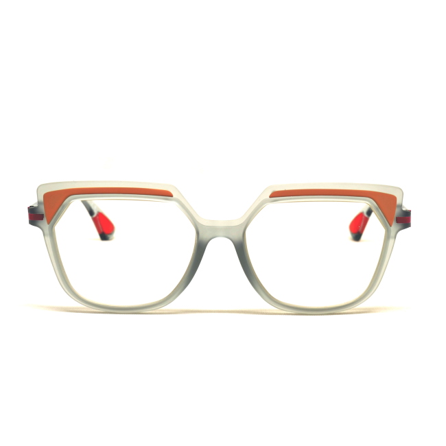Airdp Style ESTIA col. C4 è una montatura da vista in acetato grigio opaco con aste lucide e calibro 53.