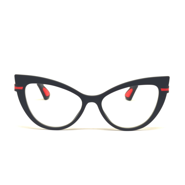 Airdp Style FRANCY col. C50 è una montatura da vista in acetato nera satinata con aste lucide neri e calibro 51.