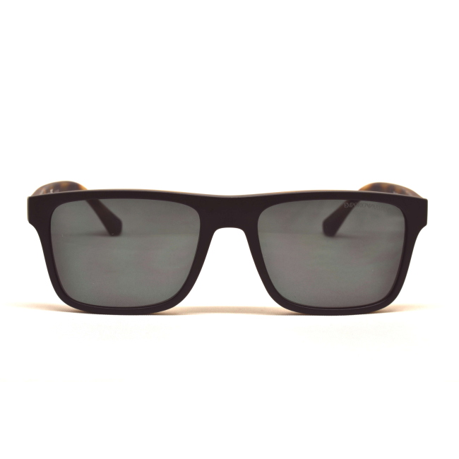 Emporio Armani EA 4115 + CLIP col. 5802/1W è un occhiale da sole in acetato marrone tartarugato satinato e calibro 54.