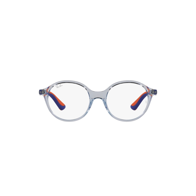 Ray-Ban Junior RB1606 col. 3860 è una montatura da vista in acetato blu scuro trasparente, calibro 46.