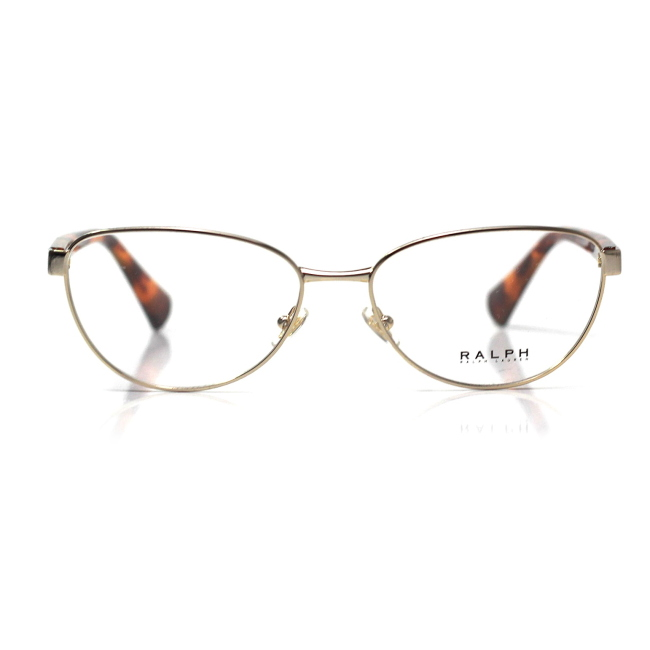 Ralph RA 6048 col. 9116 è una montatura da vista in metallo oro con aste tartarugate e calibro 55.