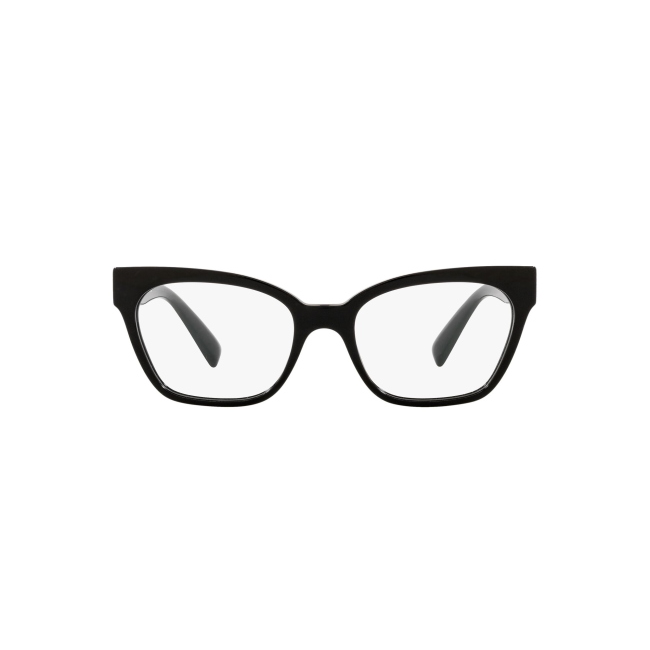 Versace 3294 col. GB1 è una montatura da vista da donna in acetato nero lucido, dalla forma cat eye e calibro 53.