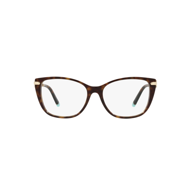 Tiffany & Co. TF 2216 col. 8015 è una montatura da vista in acetato marrone tartarugato e calibro 54.
