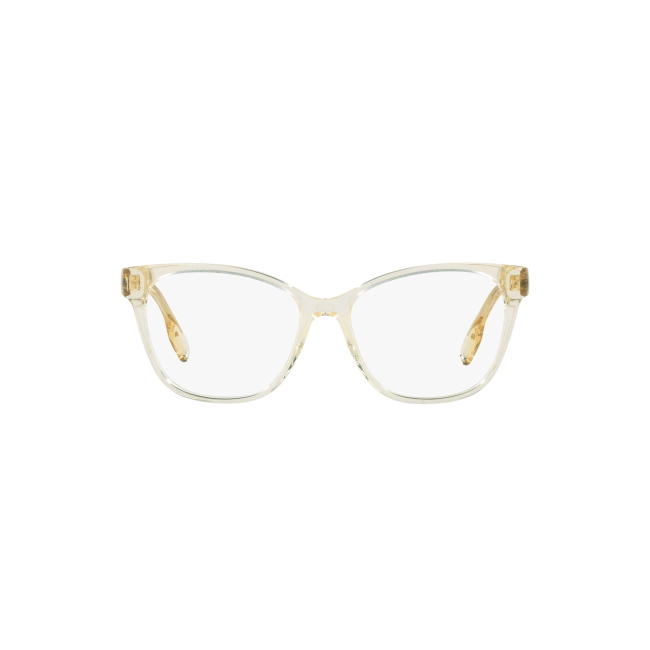 Burberry B 2345 col. 3852 è una montatura da vista da donna in acetato champagne trasparente, dalla forma squadrata e calibro 54.