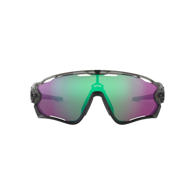 Oakley OO 9290 46 JAWBREAKER col. 46 è un occhiale da sole in acetato grigio trasparente e calibro 31.