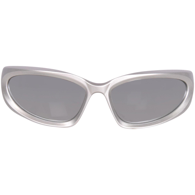 Balenciaga BB 0157 S col. 004 è un occhiale da sole in acetato argento e calibro 65.