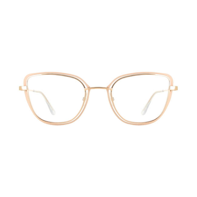 Vanni Eyewear V4405 col. C402 è una montatura da vista in metallo oro-rosa lucido, rosa chiaro opaco e calibro 51.