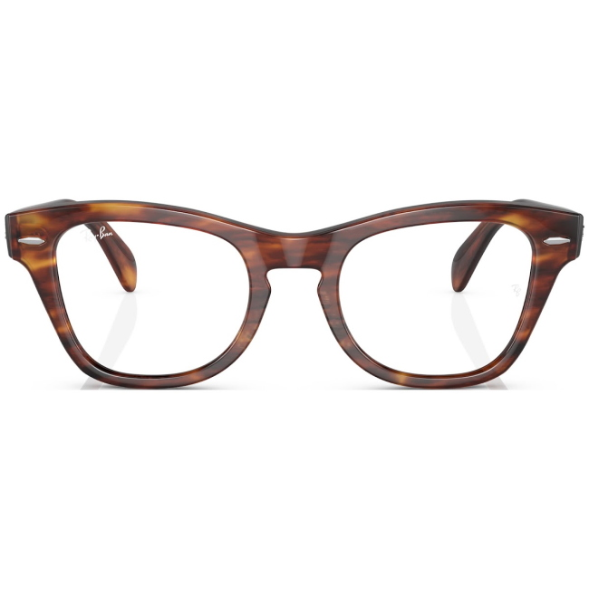 Ray-Ban RB 0707 V col. 2144 è una montatura da vista in acetato marrone striato e calibro 50.