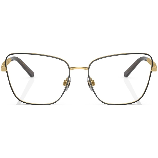 Dolce & Gabbana DG 1346 col. 1311 è una montatura da vista in metallo oro con oculari smaltati neri e calibro 57.