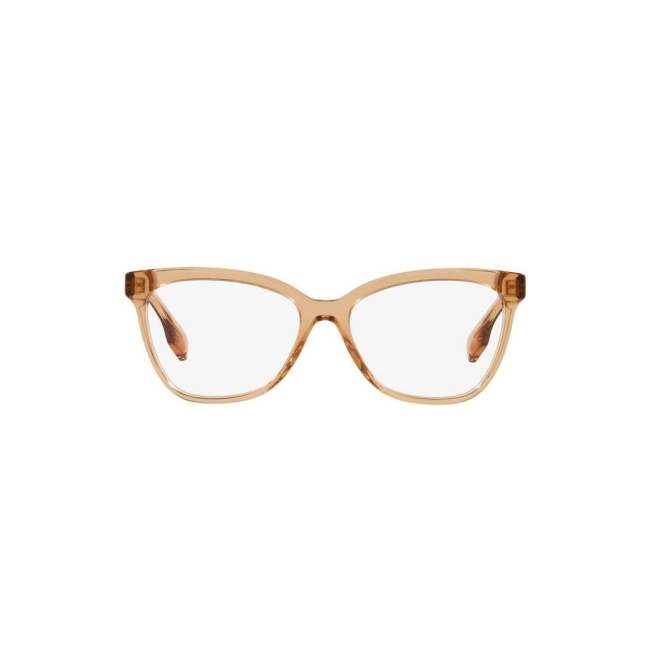 Burberry BE 2364 col. 3779 è una montatura da vista da donna in acetato marrone trasparente, dalla forma cat eye e calibro 54.