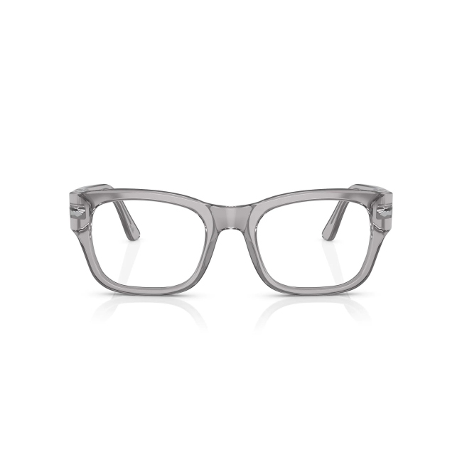 Persol PO 3297-V col. 309 è una montatura da vista in acetato grigia trasparente e calibro 50.