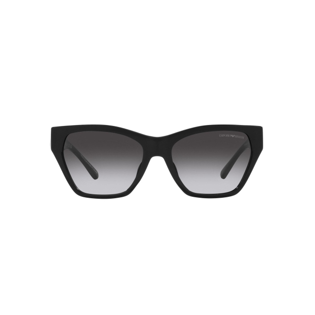 Emporio Armani EA 4203 U col. 5017/8G è un occhiale da sole da donna in acetato nero lucido, dalla forma cat eye e calibro 55.