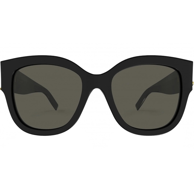 Saint Laurent SL M95/F col. 001 è un occhiale da sole in acetato nero lucido e calibro 56.