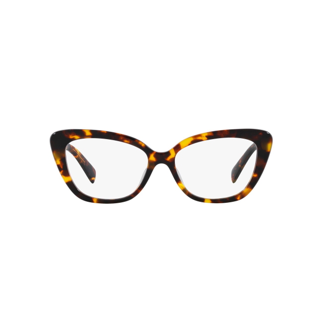 Miu Miu VMU 05 V col. VAU-1O1 è una montatura da vista da donna in acetato marrone tartarugato, dalla forma cat eye e calibro 55.