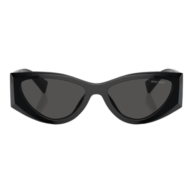 Miu Miu SMU 06Y col. 1AB-5S0 è un occhiale da sole in acetato nero lucido e calibro 54.