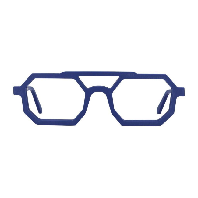 Osix OV-149 col. 046N è una montatura da vista in acetato blu satinato e calibro 52.