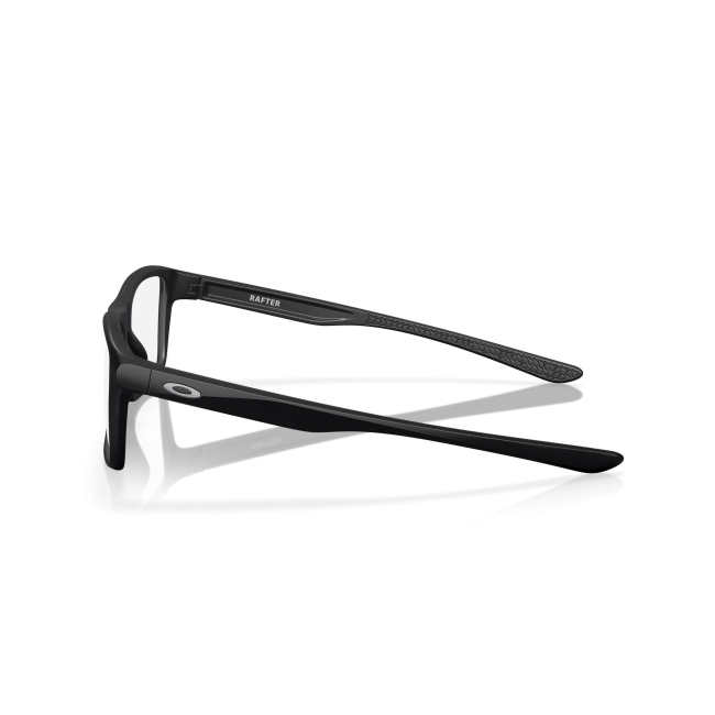 Oakley OX 8178 RAFTER col. 01 è una montatura da vista in acetato nero satinato e calibro 55.