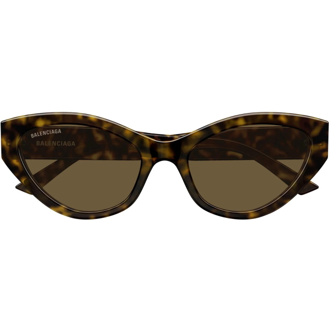 Balenciaga BB 0306 S col. 002 è un occhiale da sole in acetato marrone tartarugato e calibro 57.