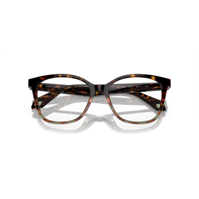 Giorgio Armani AR 7246-U col. 5879 è una montatura da vista in acetato tartarugato marrone e verde e calibro 51.