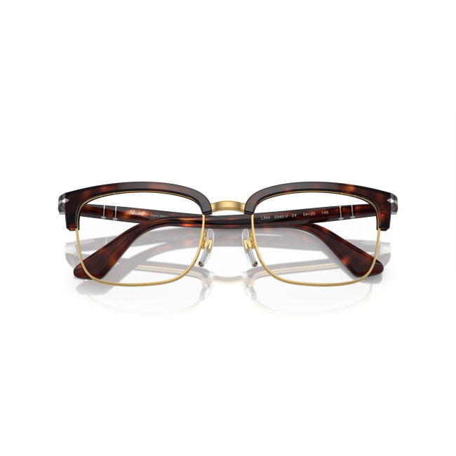 Persol PO 3340-V LINA col. 24 è una montatura da vista in metallo oro e celluloide tartarugata e calibro 52.