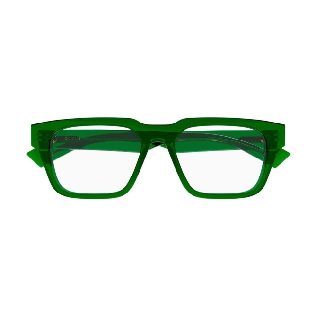 Gucci GG 0963 O col. 004 è una montatura da vista in acetato verde trasparente e calibro 53.