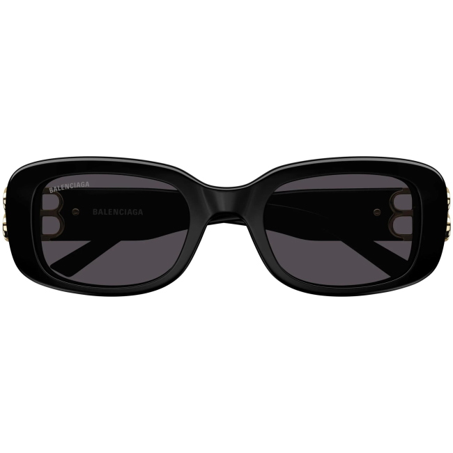 Balenciaga BB 0310 SK col. 001 è un occhiale da sole in acetato nero lucido e calibro 53.
