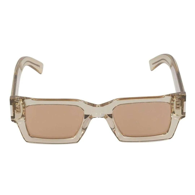 Saint Laurent SL 572 col. 006 è un occhiale da sole unisex in acetato trasparente giallo chiaro e calibro 50.