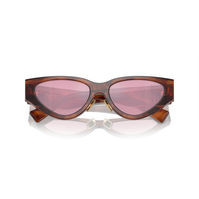 Miu Miu SMU 03Z col. 11Q-50D è un occhiale da sole in acetato marrone tabacco striato e calibro 54.