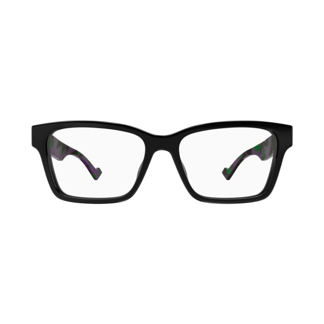 Gucci GG 1476 OK col. 003 è una montatura da vista in acetato riciclato nero e calibro 55.