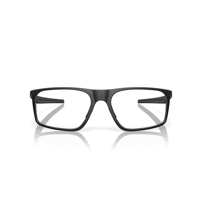 Oakley OX 8183 BAT FLIP col. 01 è una montatura da vista in acetato nero satinato e calibro 56.