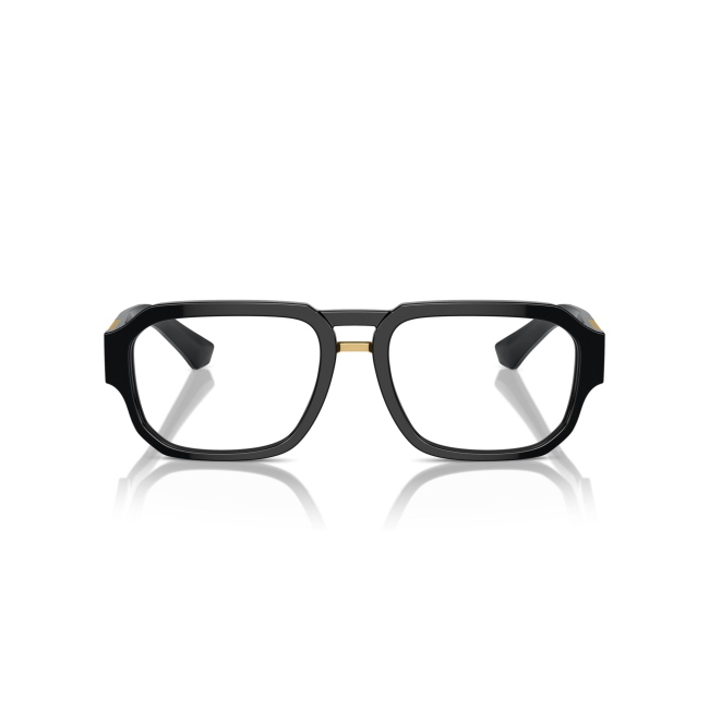 Dolce & Gabbana DG 3389 col. 501 è una montatura da vista da uomo in acetato nero lucido, dalla forma pilot e calibro 53.